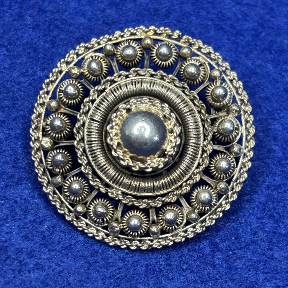 Vintage Silver Filigree Brooch